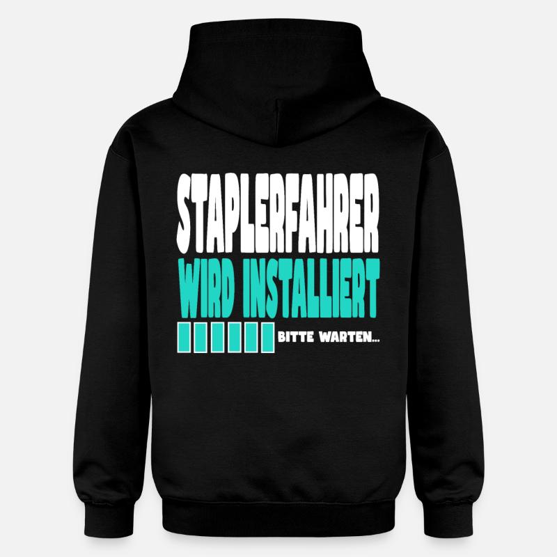Staplerfahrer wird installiert - Gildan Unisex Softstyle® Midweight Hoodie - Schwarz