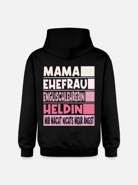 Englischlehrerin Mama Ehefrau Heldin - Gildan Unisex Softstyle® Midweight Hoodie - Schwarz