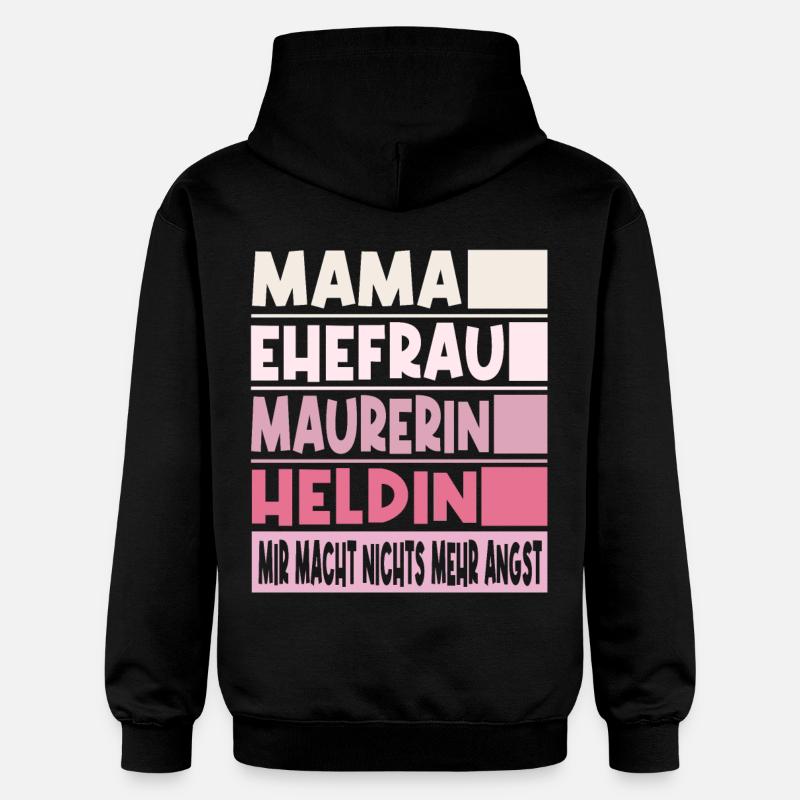 Maurerin Mama Ehefrau Heldin - Gildan Unisex Softstyle® Midweight Hoodie - Schwarz