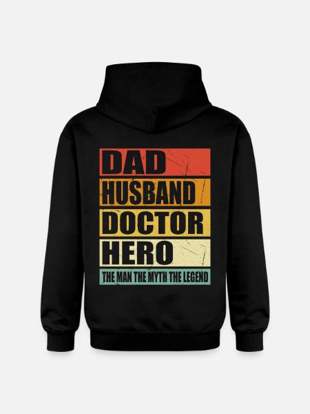 Father Husband Doctor Held - Gildan Unisex Softstyle® Midweight Hoodie - black