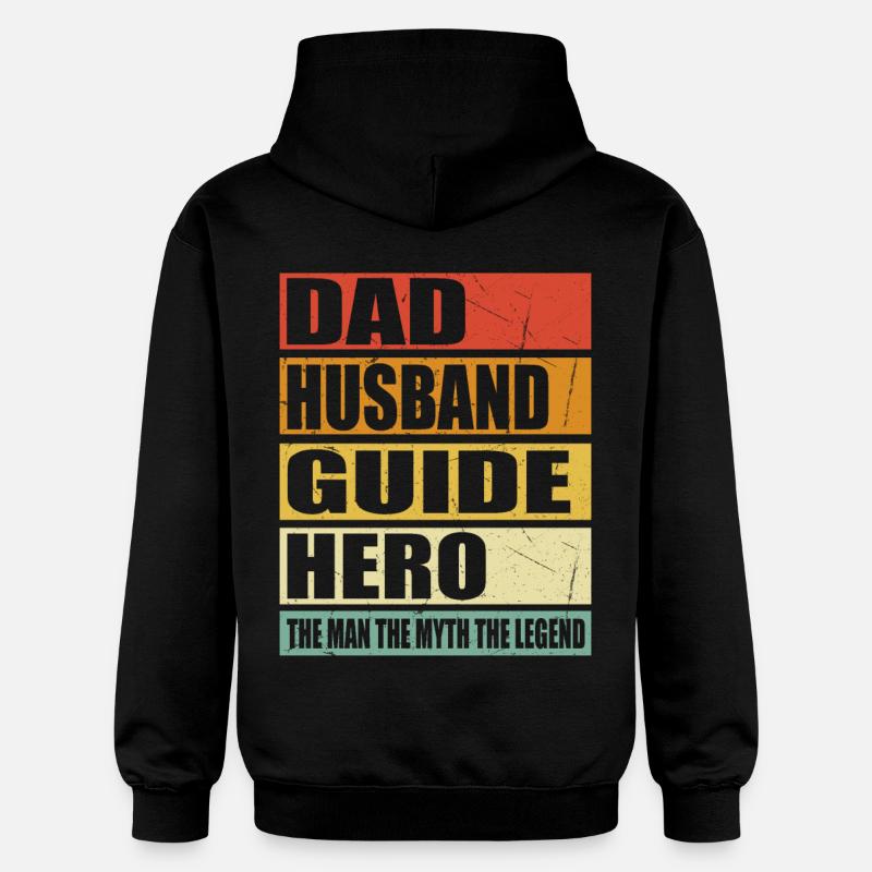 Vater Ehemann Tourguide Held - Gildan Unisex Softstyle® Midweight Hoodie - Schwarz