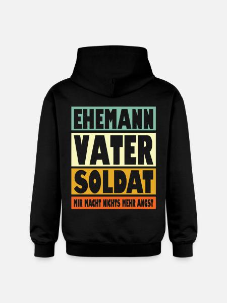 Soldat Vater Ehemann Held - Gildan Unisex Softstyle® Midweight Hoodie - Schwarz