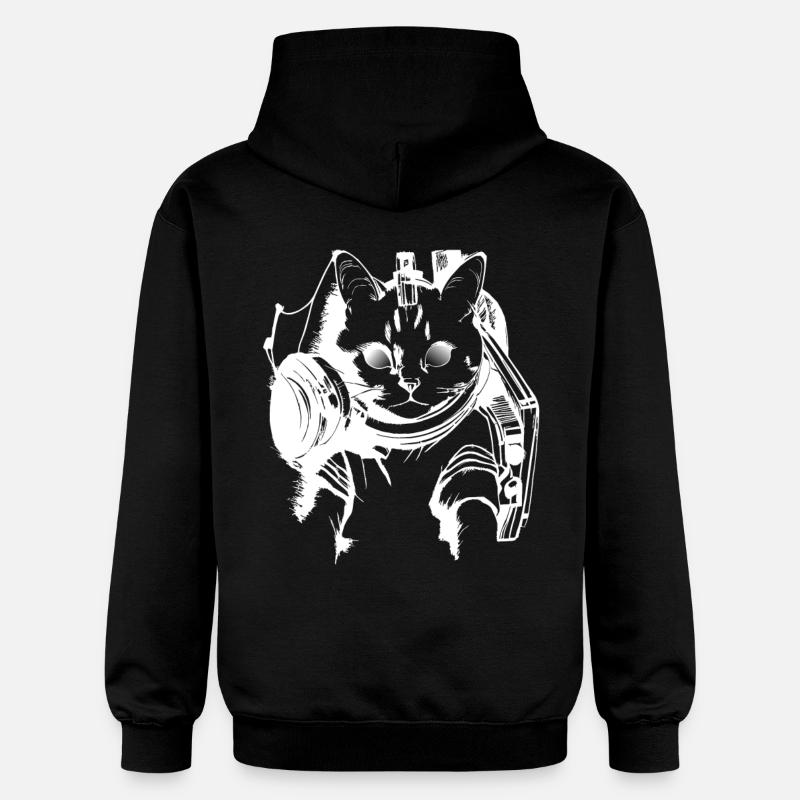 DJ Chat en blanc - Sweat à capuche Softstyle® Gildan Unisexe - noir