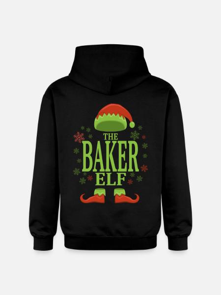 Baker Christmas Elf - Gildan Unisex Softstyle® Midweight Hoodie - black