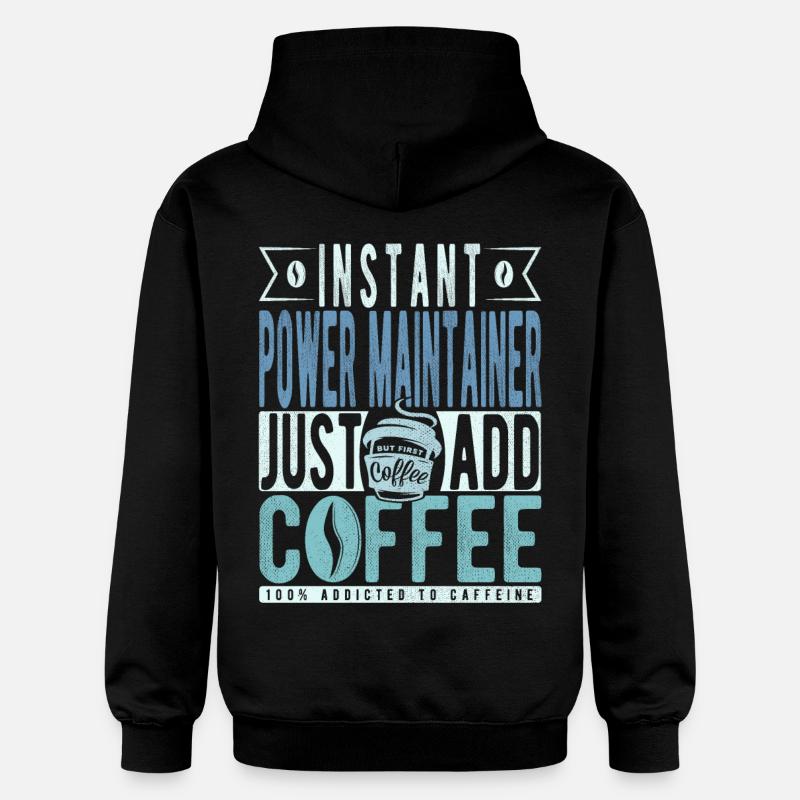 Machtbauer Kaffee Spruch - Sweat à capuche Softstyle® Gildan Unisexe - noir