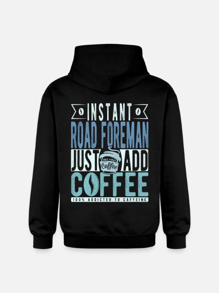 Road Foreman Coffee Saying - Gildan Unisex Softstyle® Midweight Hoodie - black