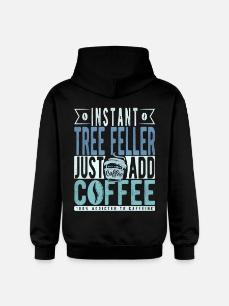 Baum Faller coffee saying - Gildan Unisex Softstyle® Midweight Hoodie - black