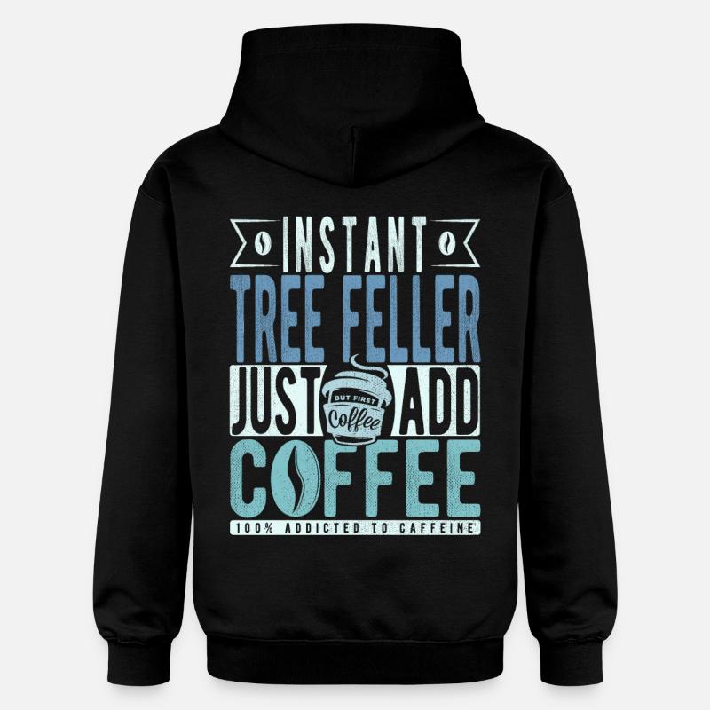 Baum Faller coffee saying - Gildan Unisex Softstyle® Midweight Hoodie - black