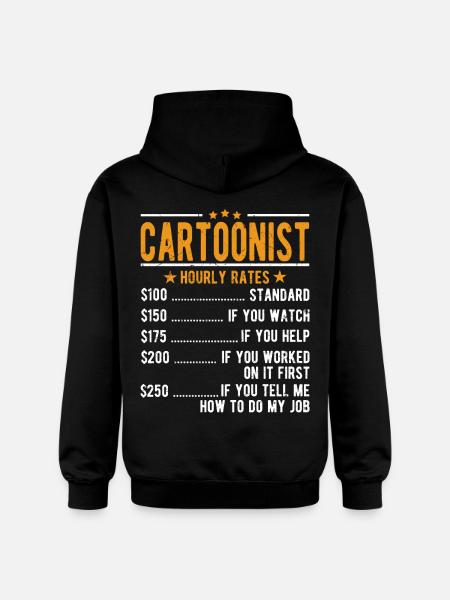Cartoonist Hourly Wage - Gildan Unisex Softstyle® Midweight Hoodie - black