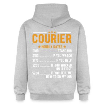 Courier hourly wage - Gildan Unisex Softstyle® Midweight Hoodie - light heather grey - Back - Liana (172cm)