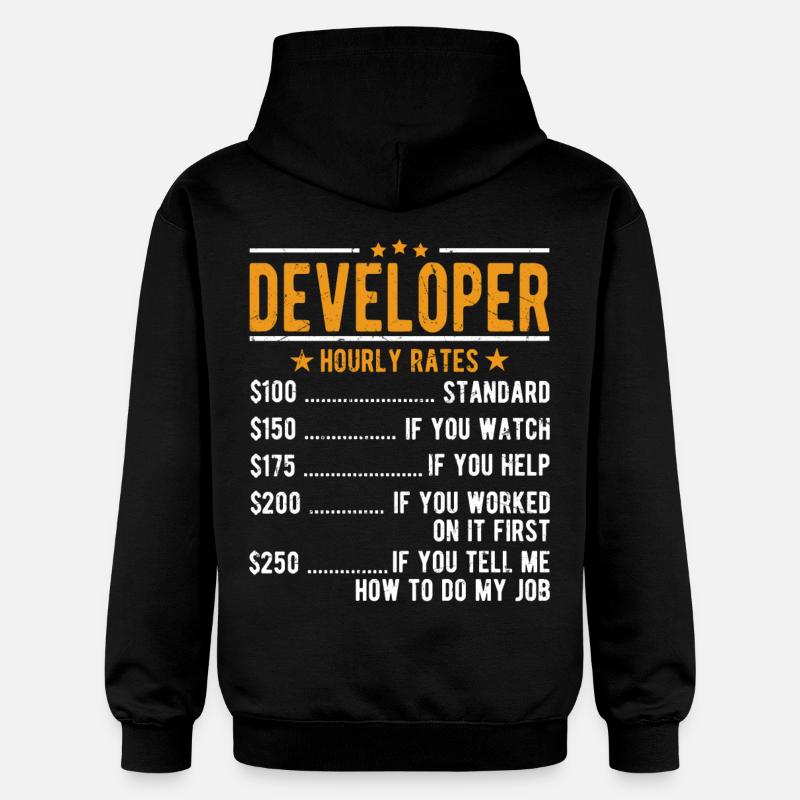 Developer Hourly Wage - Gildan Unisex Softstyle® Midweight Hoodie - black