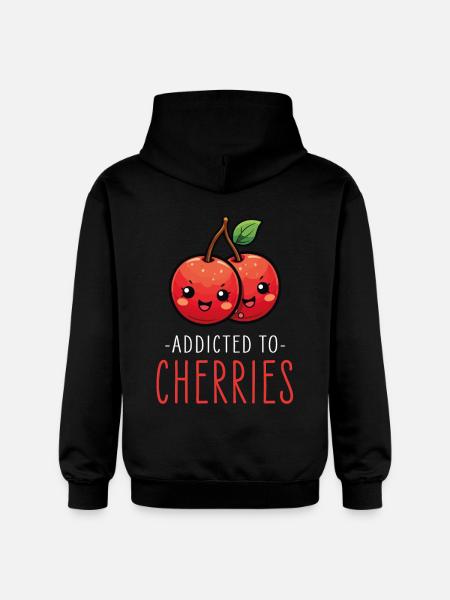 Cherries Kawaii - Gildan Unisex Softstyle® Midweight Hoodie - black