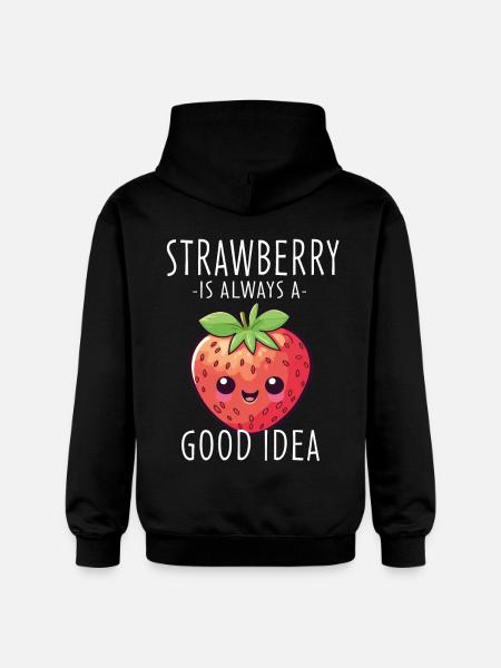 Strawberry Kawaii - Gildan Unisex Softstyle® Midweight Hoodie - black