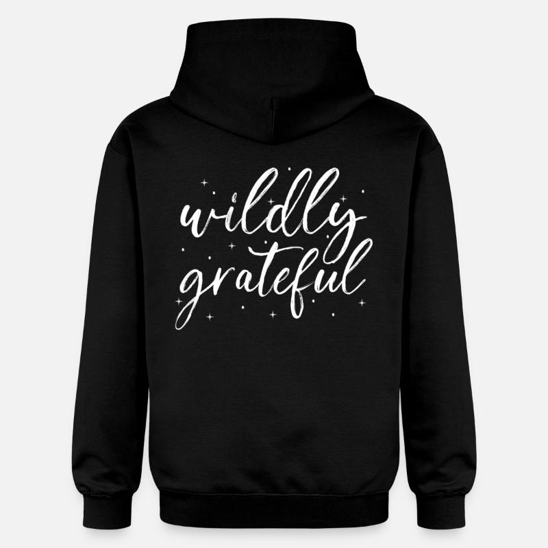 Achtsamkeit Spruch Unendlich dankbar - Gildan Unisex Softstyle® Midweight Hoodie - Schwarz