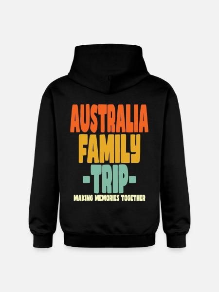 Australia Family Trip Holidays - Gildan Unisex Softstyle® Midweight Hoodie - black