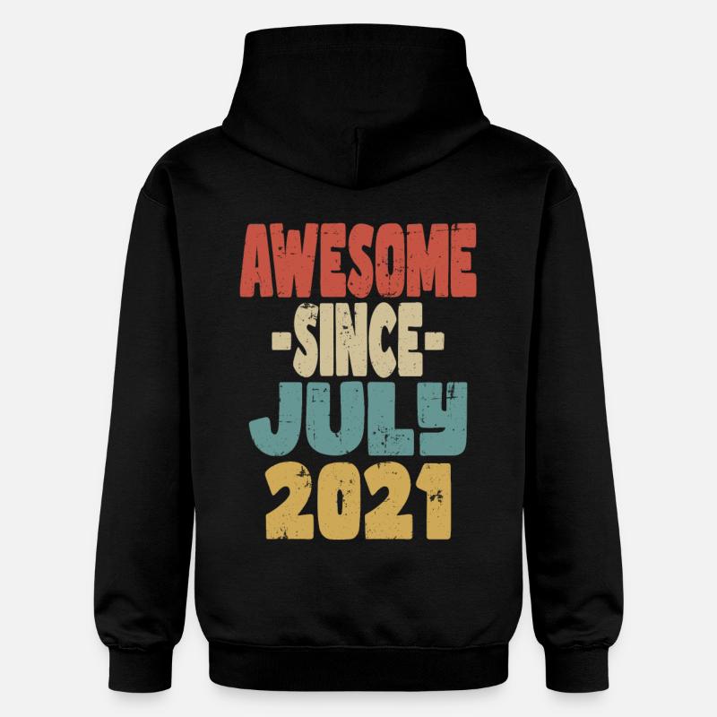 2021 Juillet Anniversaire Rétro - Sweat à capuche Softstyle® Gildan Unisexe - noir