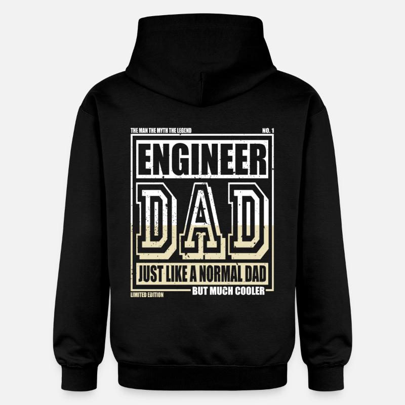 Engineer Daddy Gift - Gildan Unisex Softstyle® Midweight Hoodie - black