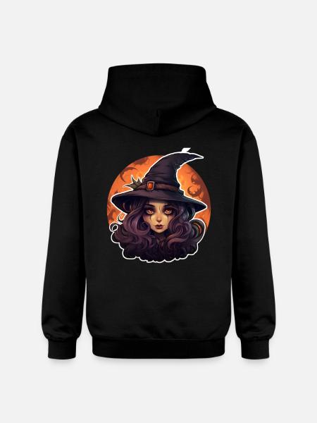 Witch Halloween Cute - Gildan Unisex Softstyle® Midweight Hoodie - black