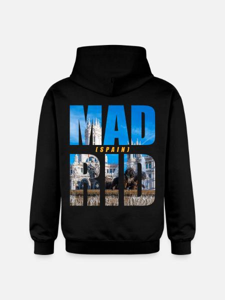 Madrid Spain Souvenir - Gildan Unisex Softstyle® Midweight Hoodie - black