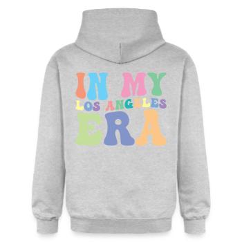 Los Angeles Retro Groovy - Sweat à capuche Softstyle® Gildan Unisexe - gris clair chiné - Dos - Liana (172cm)