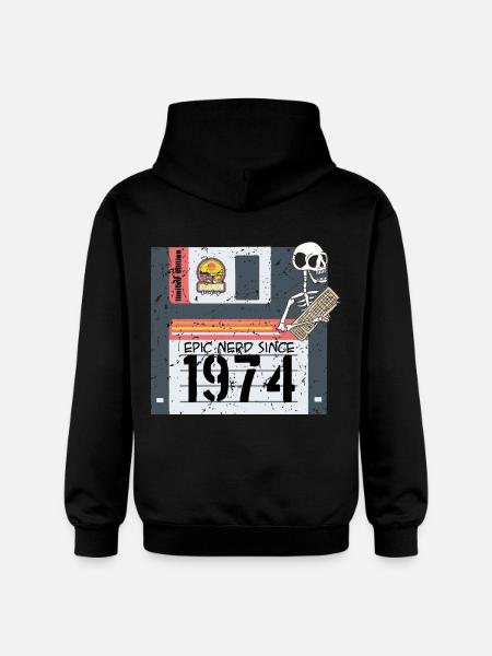 Nerd birthday 1974 - Gildan Unisex Softstyle® Midweight Hoodie - black