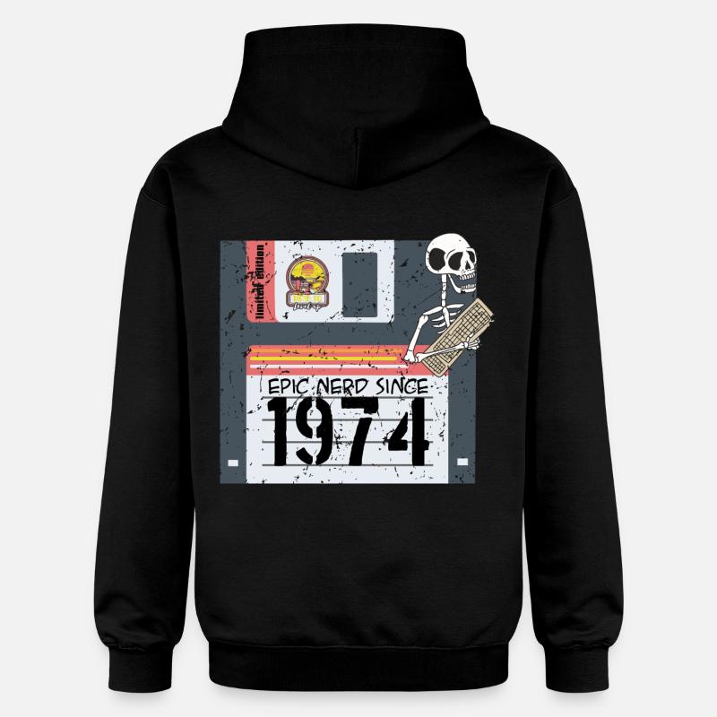 Nerd Anniversaire 1974 - Sweat à capuche Softstyle® Gildan Unisexe - noir