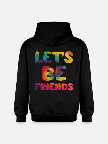 Hippie saying Lets be friends - Gildan Unisex Softstyle® Midweight Hoodie - black