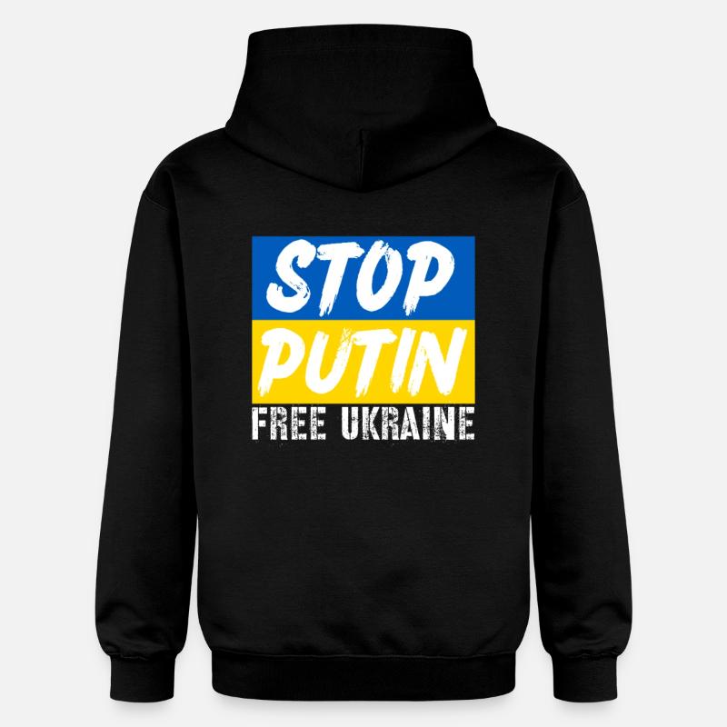 Arrêtez Poutine - Sweat à capuche Softstyle® Gildan Unisexe - noir