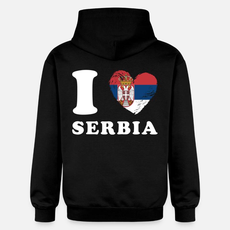 J’aime la Serbie - Sweat à capuche Softstyle® Gildan Unisexe - noir