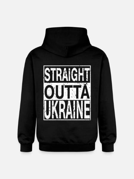 Ukraine Straight outta Ukraine - Gildan Unisex Softstyle® Midweight Hoodie - black