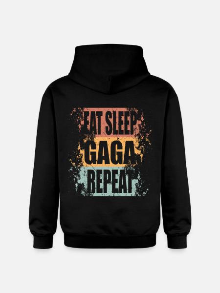 Gaga Ball Eat Sleep Repeat - Gildan Unisex Softstyle® Midweight Hoodie - black