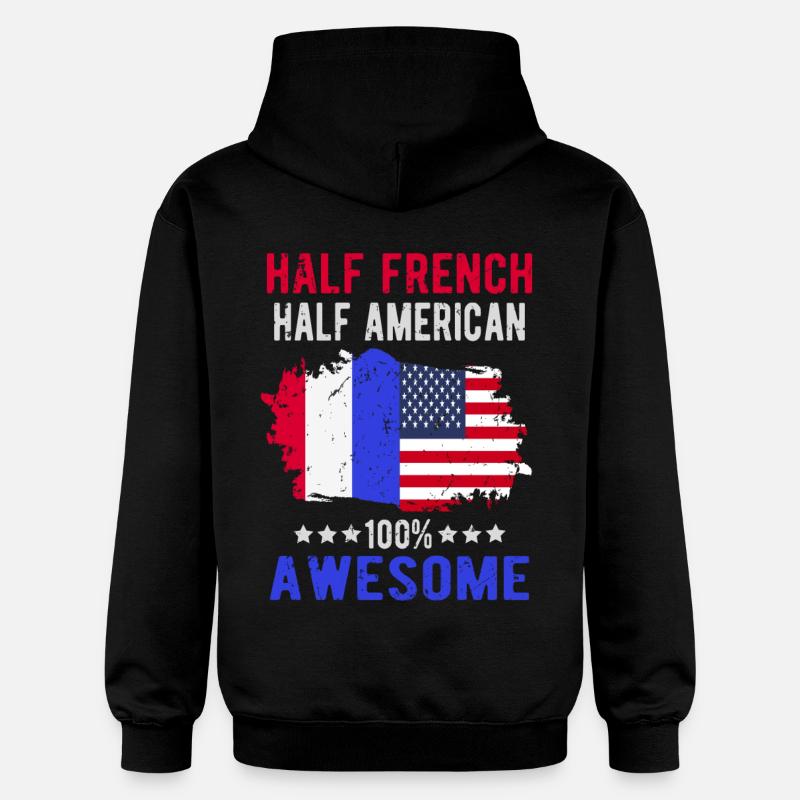 Moitié Français moitié américain - Sweat à capuche Softstyle® Gildan Unisexe - noir