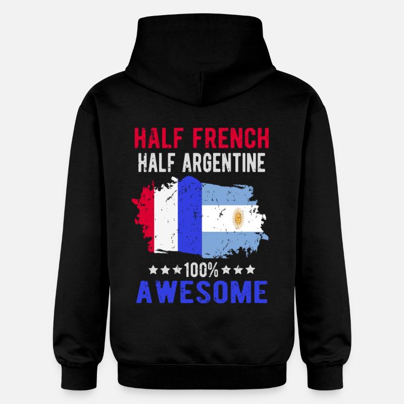 Moitié Français moitié Argentine - Sweat à capuche Softstyle® Gildan Unisexe - noir