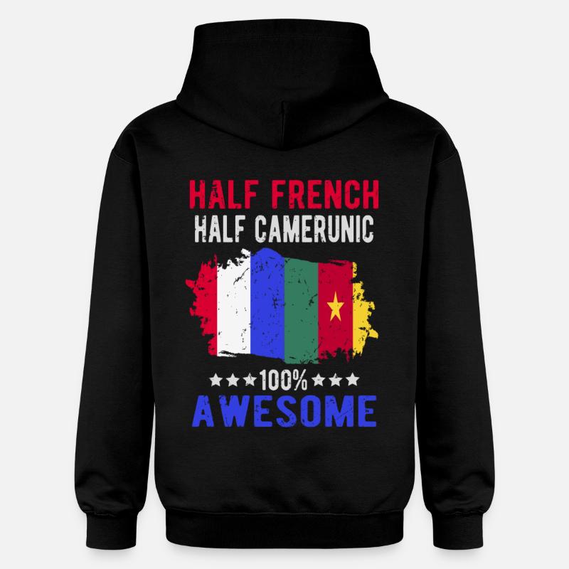 Moitié Français moitié camerounais - Sweat à capuche Softstyle® Gildan Unisexe - noir