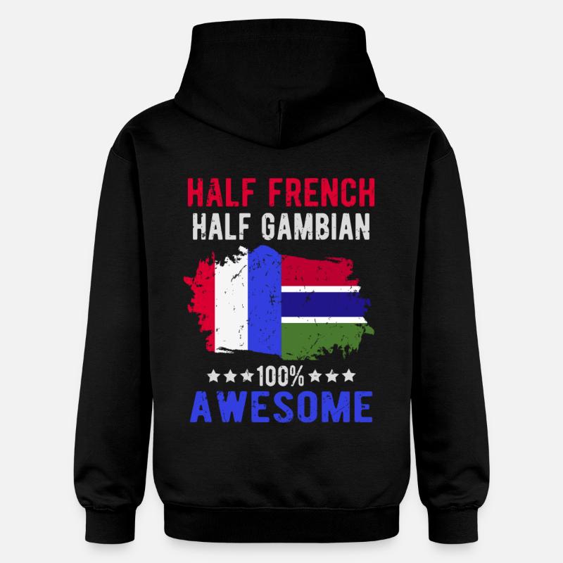 Moitié Français moitié gambien - Sweat à capuche Softstyle® Gildan Unisexe - noir