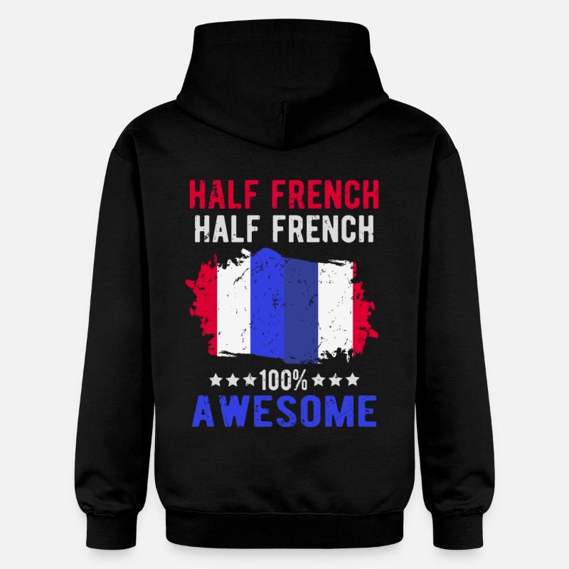 Moitié Français moitié Français - Sweat à capuche Softstyle® Gildan Unisexe - noir