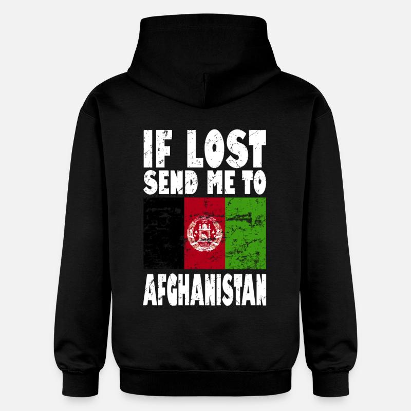 Slogan du drapeau afghan - Sweat à capuche Softstyle® Gildan Unisexe - noir