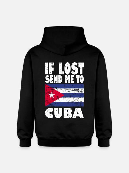 Cuba Flag Saying - Gildan Unisex Softstyle® Midweight Hoodie - black