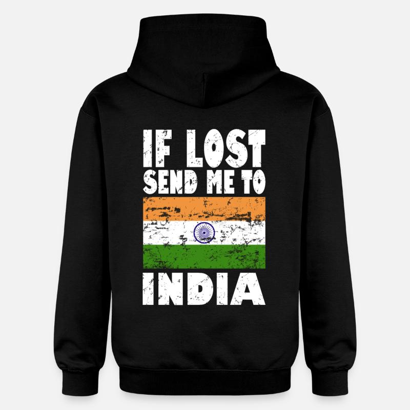 Drapeau de l’Inde - Sweat à capuche Softstyle® Gildan Unisexe - noir