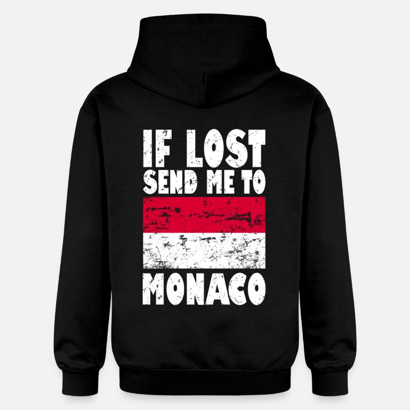 Drapeau de Monaco - Sweat à capuche Softstyle® Gildan Unisexe - noir