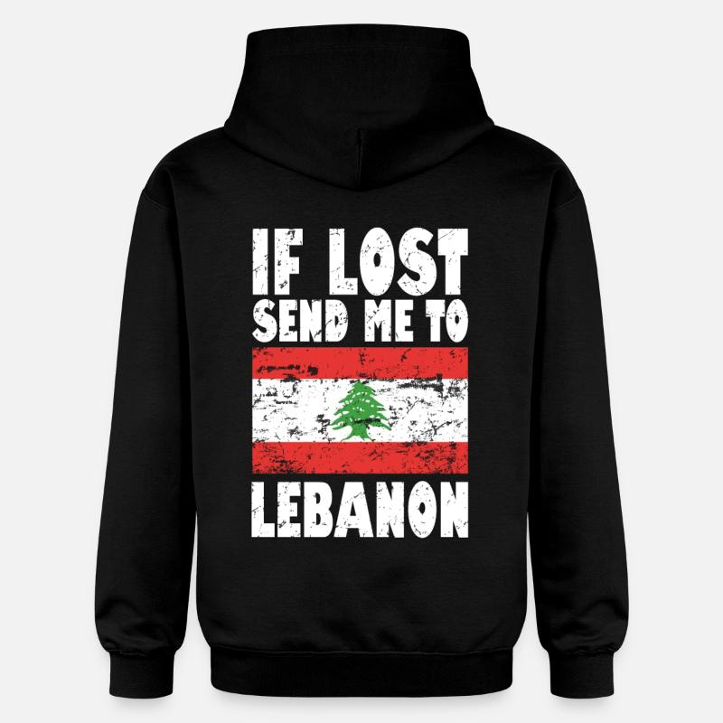 Drapeau du Liban - Sweat à capuche Softstyle® Gildan Unisexe - noir