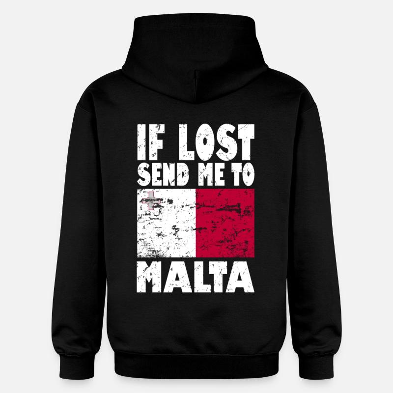 Drapeau de Malte - Sweat à capuche Softstyle® Gildan Unisexe - noir