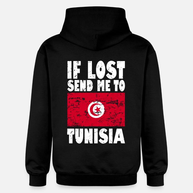 Slogan du drapeau tunisien - Sweat à capuche Softstyle® Gildan Unisexe - noir
