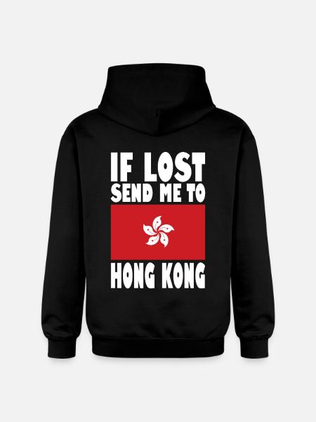 Hong Kong Flag Saying - Gildan Unisex Softstyle® Midweight Hoodie - black