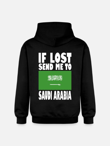 Saudi Arabia Flag Slogan - Gildan Unisex Softstyle® Midweight Hoodie - black