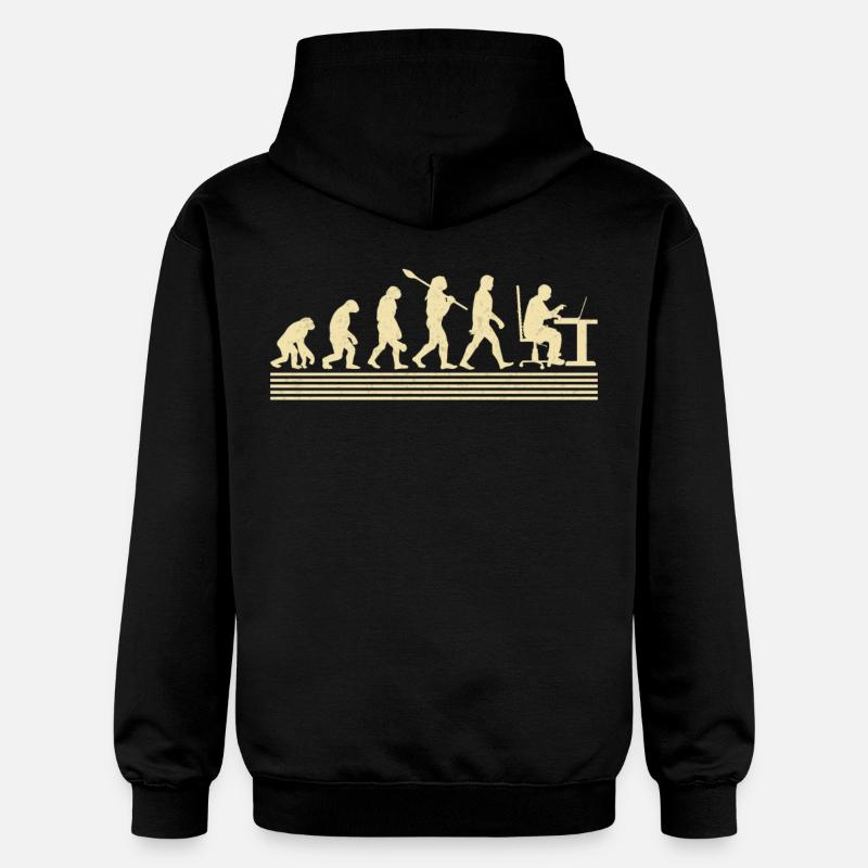 Evolution Des Computerprogrammierers - Gildan Unisex Softstyle® Midweight Hoodie - Schwarz