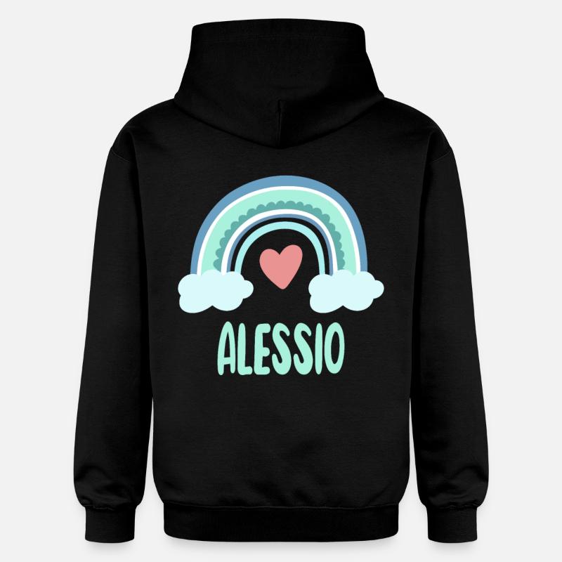 Alessio Nom Rainbow Baby - Sweat à capuche Softstyle® Gildan Unisexe - noir
