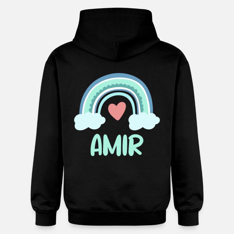 Amir Nom Rainbow Baby - Sweat à capuche Softstyle® Gildan Unisexe - noir