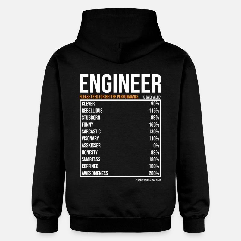 Engineer Daily Values Funny Engineer - Gildan Unisex Softstyle® Midweight Hoodie - black