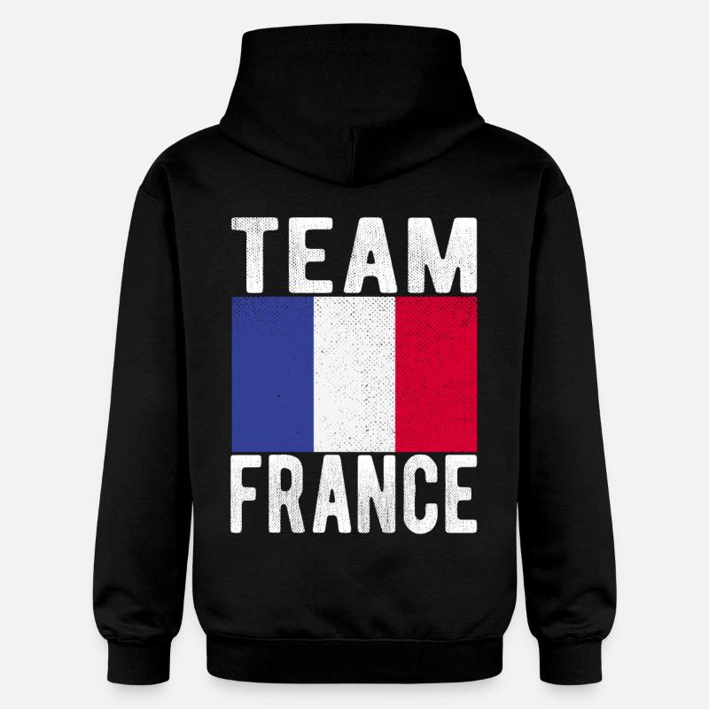 Français drapeau - Sweat à capuche Softstyle® Gildan Unisexe - noir
